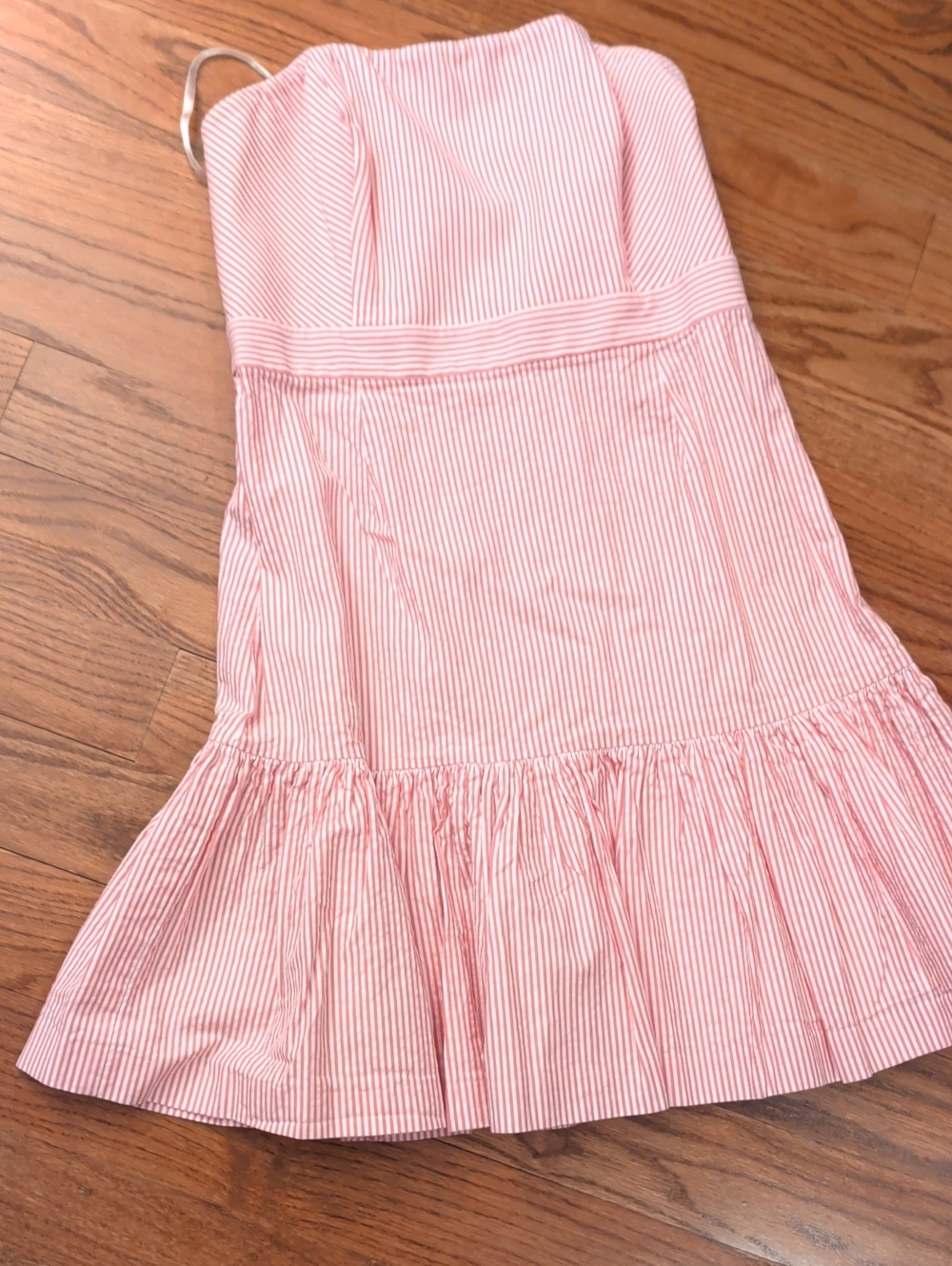 Vineyard vines Pink Striped Ruffle-Hem Kids Dress